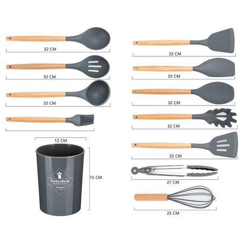 zestaw 12 przyborów kuchennych w stojaku e-6289 na Arena.pl