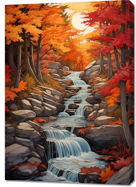 Obraz 70x100cm Jesienne Wodospady zdjęcie 1