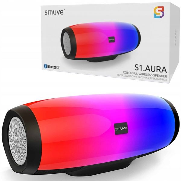 Głośnik Bluetooth Bezprzewodowy SMUVE Aura TWS USB FM XBass + LCD RGB zdjęcie 7