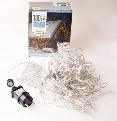 świąteczne Lampki - Oświetlenie zewnętrzne - 180 LED - biały ciepły - 6 m na Arena.pl