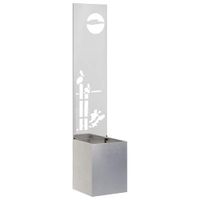 Donica ogrodowa z dekoracyjną płytą Srebrny 32 x 140 cm