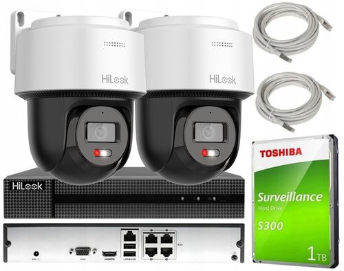 Zestaw Monitoringu 4Mpx Kamery Obrotowe IP HiLook Obrót 340 Stopni PoE na Arena.pl