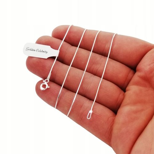 SREBRNY ŁAŃCUSZEK ŻMIJKA 925 LINKA NASZYJNIK LINKA / ŻYŁKA LŚNIĄCY WŁOSKI na Arena.pl