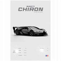 Plakat 90x60 samochód sportowy Bugatti CHIRON młodzieżowy dla mechanika
