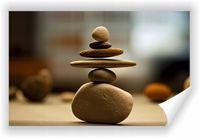 Fototapeta PREMIUM STRUKTURA ZMYWALANA NA WYMIAR zen wieża z kamieni tapeta