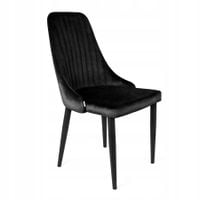 Krzesło welurowe velvet pikowane czarne 46,5x58x88 Louis HOMLA