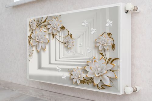 MATA Magnetyczna Na Kaloryfer Tunel 3D Kwiaty Motyle 90cm x 60cm na Arena.pl