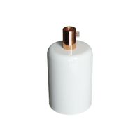 OPRAWKA E27 OSŁONKA DEKORACYJNA METALOWA BIAŁA POŁYSK Z MIEDZIĄ