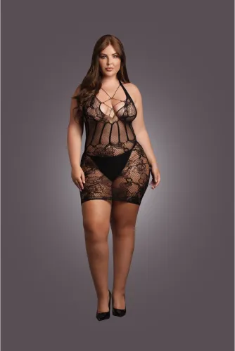 le desir sukienka halterneck plus size z gorsetem i koronką xl-4xl na Arena.pl