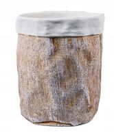 Wiklinowa donica cementowa - bardzo duża donica cementowa z juty 24X21X29CM