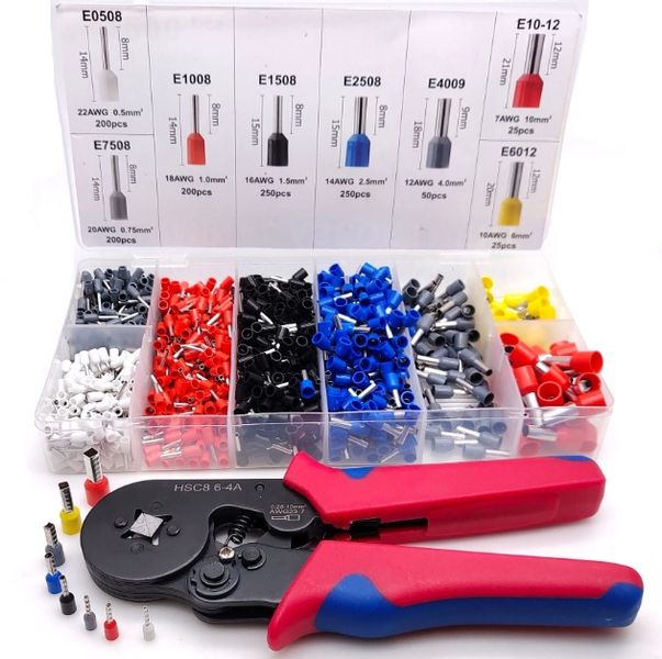 PRASKA ZACISKARKA DO KONEKTORÓW TULEJEK KABLI PRZEWODÓW 1200 SZTUK TULEJEK zdjęcie 5