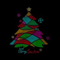 Duży arkusz z cyrkoniami do termotransferu - choinka