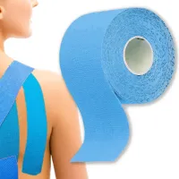 Taśma kinezjologiczna tejpy plastry tape kinesiotaping 5m tapingu niebieska