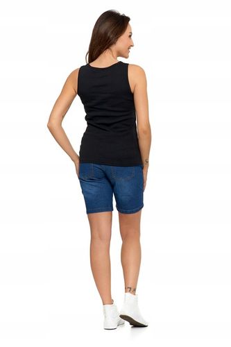 Czarny TOP DAMSKI Dopasowany Bokserka Koszulka Gładka Bez Rękawów MORAJ XL na Arena.pl