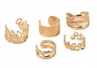 KOLCZYKI NAUSZNICE STAL ZŁOTE ZESTAW 5 SZTUK 8x12