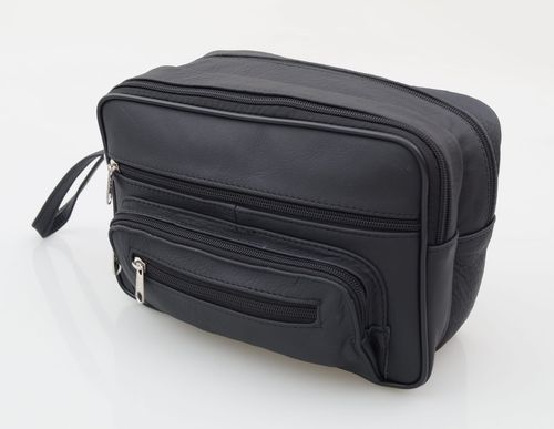 SASZETKA męska skórzana do ręki na dokumenty polska E006 czarna na Arena.pl