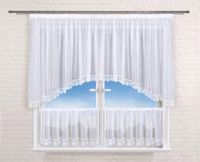 Zazdrostka 45 cm biały woal,gipiura 8 cm