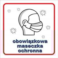 NAKLEJKA dezynfekcja odstęp maseczki 20x20