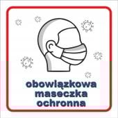 NAKLEJKA dezynfekcja odstęp maseczki 20x20