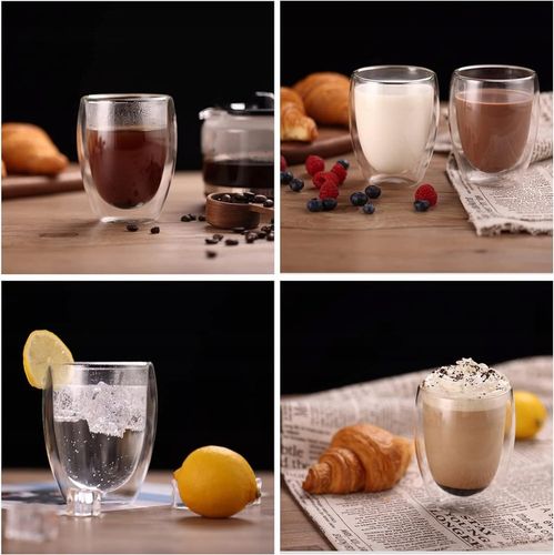 6x SZKLANKI TERMICZNE DO KAWY LATTE DRINKÓW 350ml ATESTOWANE na Arena.pl