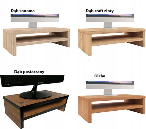 Podstawka pod monitor Na Wymiar z półką biała niewidoczny montaż na Arena.pl