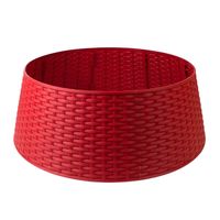 Osłona pod choinkę śr.65cm wys. 23cm koszowa, składana osłona na stojak choinkowy, czerwona H2203-23R
