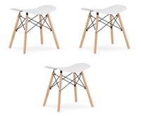 Taboret kuchenny KORFU biały 46 cm nowoczesny stołek z nogami buk x3