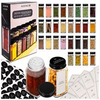 SZKLANE SŁOICZKI NA PRZYPRAWY POJEMNIKI MAŁE 28SZT +300x NAKLEJKI NA