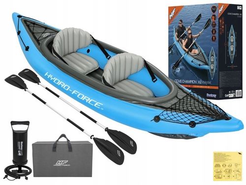 Kajak Dmuchany 2 os. Champion Bestway 65131 Pompka Wiosła Torba MODEL 2024 na Arena.pl