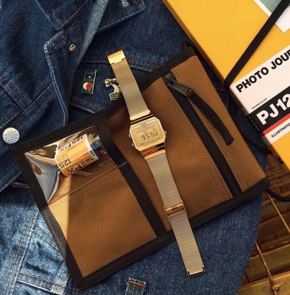MODNY ZŁOTY ZEGAREK CASIO VINTAGE DIGITAL A700WEMG-9AEF RETRO GOLD MESH zdjęcie 2