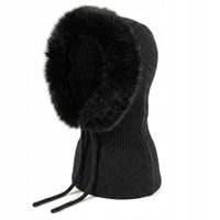 Czarny KAPTUR komin BALACLAVA kominiarka CZAPKA damska męski