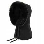Czarny KAPTUR komin BALACLAVA kominiarka CZAPKA damska męski