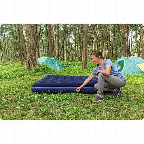 DUŻY MATERAC SZEROKI DMUCHANY 203 x 183 x 22 cm DWUOSOBOWY POMPOWANY na Arena.pl