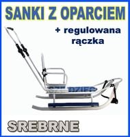 PICCOLINO SREBRNE Sanki z regulowana raczka OPARC