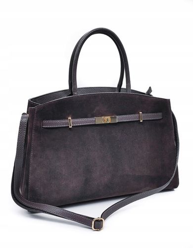 Torebka skóra zamszowa czekoladowa VeraPelle na Arena.pl