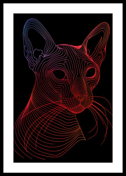 Plakat 30x45cm Cyfrowa Kocica zdjęcie 3