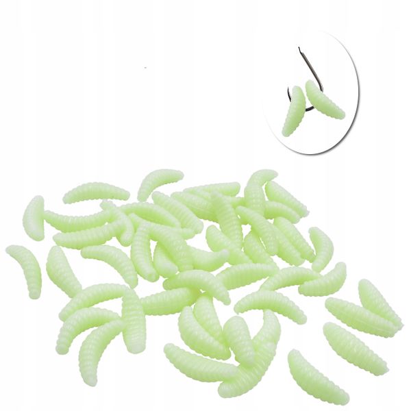 SZTUCZNY robak JAK ŻYWA PRZYNĘTA 50szt GREEN zdjęcie 1