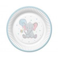 talerzyki baby elephant with blue ballon, 8 szt.