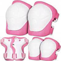 OCHRANIACZE NA KOLANA ŁOKCIE ROLKI ROWER ZESTAW DLA DZIECI RÓŻOWY ROZ.