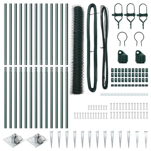 Ogrodzenie z słupkami Zielony 1.4 x 25 m Stal pokryta PCV na Arena.pl