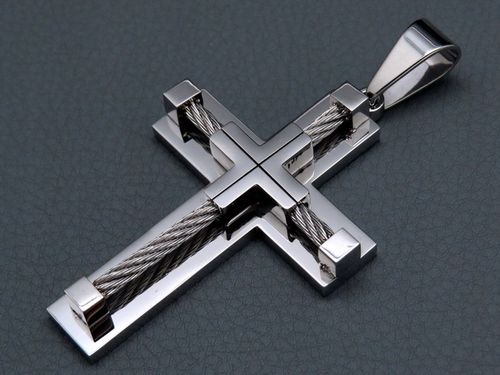 DUŻY KRZYŻ KRZYŻYK ZAWIESZKA NA ŁAŃCUSZEK STAL 316 na Arena.pl