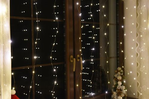 KURTYNA ŚWIETLNA LAMPKI SOPLE DRUCIKI 300 LED 3x3m GIRLANDA USB + ADAPTER na Arena.pl