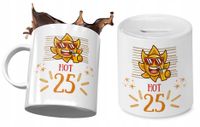 25 Urodziny Zestaw Kubek + Skarbonka Na Prezent Z Nadrukiem Ze Zdjęciem
