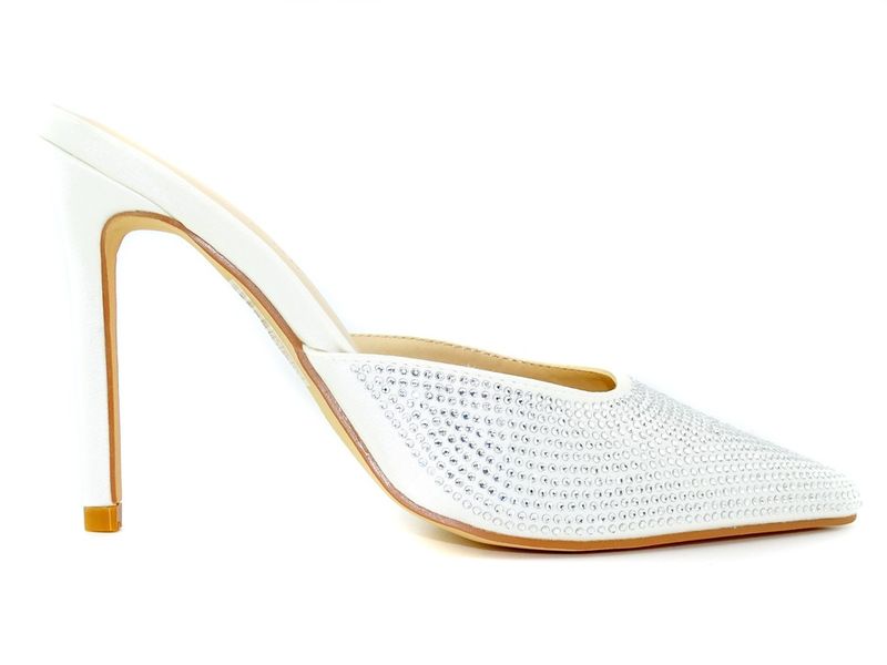 Klapki na szpilce białe z długim noskiem 36 zdjęcie 2