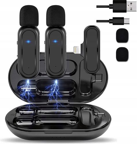 2X MIKROFON KRAWATOWY IPHONE BEZPRZEWODOWY + ETUI na Arena.pl