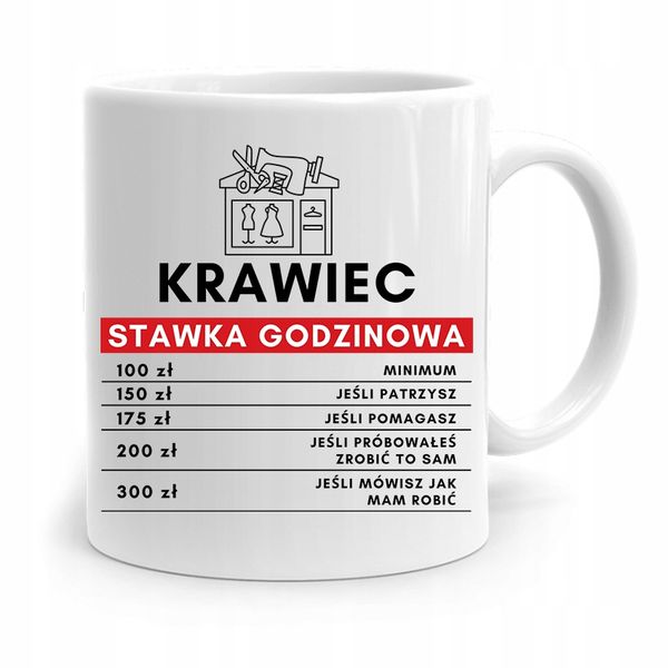 Kubek Prezent Krawcowej Krawca Stawka Godzinowa zdjęcie 1