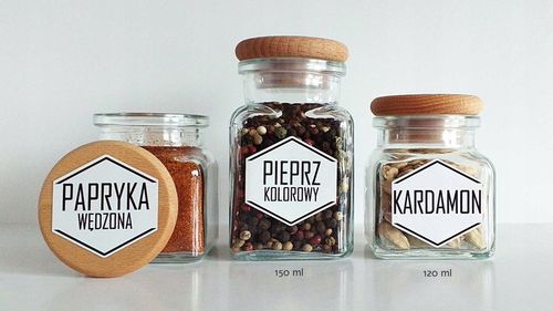 SŁOICZKI na przyprawy 150ml słoiki pojemniczki pojemniki szkło 150 ml na Arena.pl