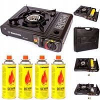 KUCHENKA GAZOWA TURYSTYCZNA 1-PALNIKOWA W WALIZCE + ADAPTER + 4 GAZ