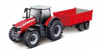 TRAKTOR Massey Ferguson 8740S + przyczepa Bburago