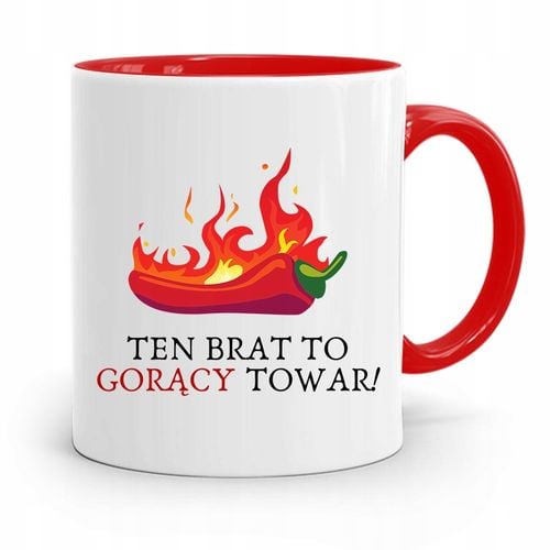 Kubek Czerwony Prezent Dla Brata Gorący Towar! Z Nadrukiem Ze Zdjęciem na Arena.pl